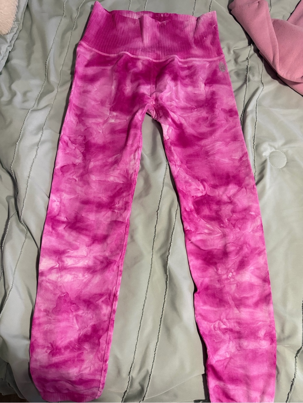 Free People Pink Tie-Dye High-Waist Leggings